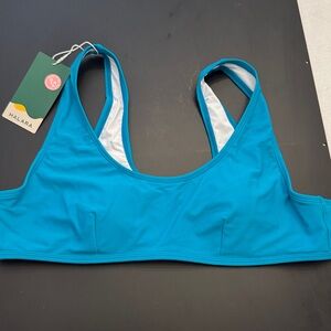 HALARA Bright Teal Blue Scoop Swim top